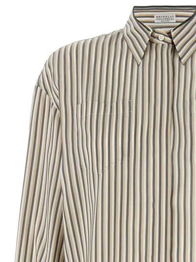 Shop Brunello Cucinelli Striped Shirt In Multicolor