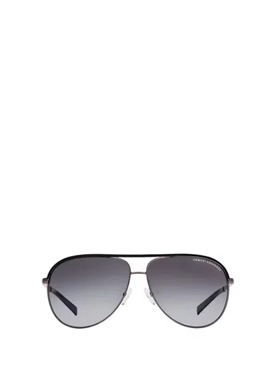 Shop Armani Exchange Sunglasses In Shiny Gunmetal & Black