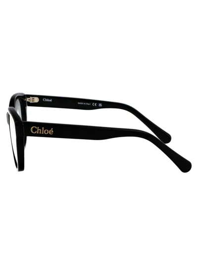 Chloé Ch0272o Linea  001 Black Glasses In 005 Black Black Transparent