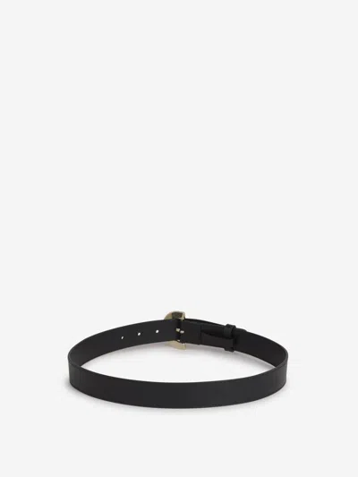Shop Chloé Smooth Leather Belt In Logo Engraved On The Buckle