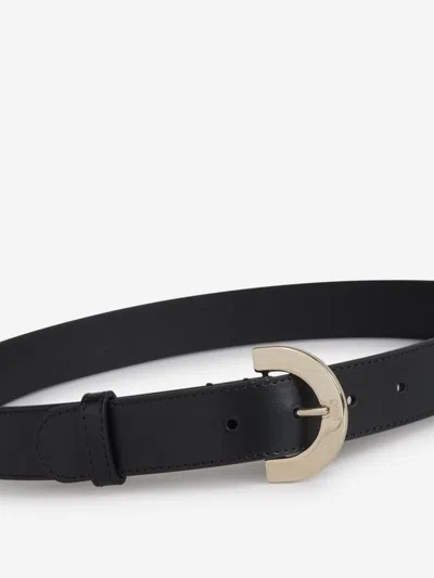 Shop Chloé Smooth Leather Belt In Logo Engraved On The Buckle