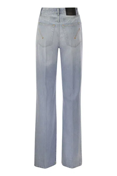 Shop Dondup Amber - Wide-leg Jeans In Light Denim