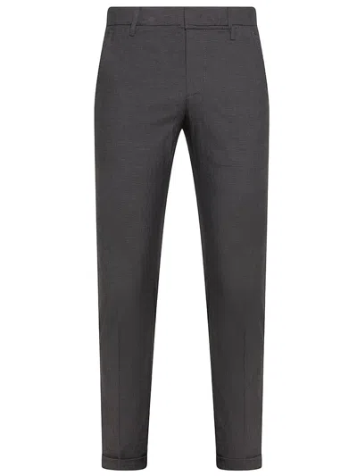 Shop Dondup Slim Fit Cotton Chino Gaubert Trousers In Black