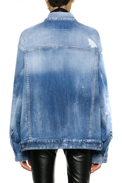 Dsquared2 Oversized Denim Jacket In Blue