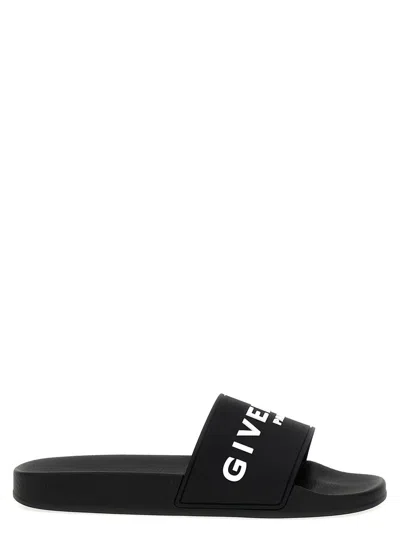 Shop Givenchy Plage Capsule Slides In White/black