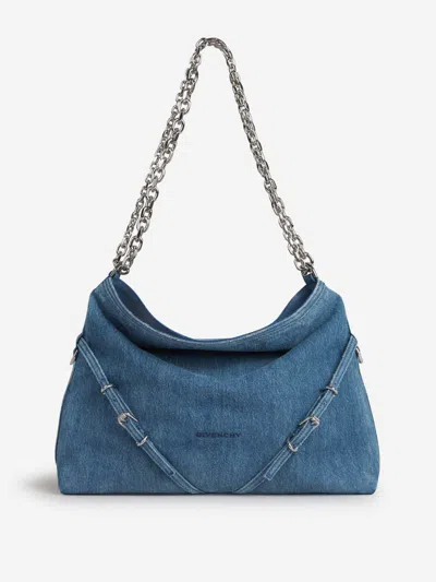 Shop Givenchy Vouyou Chain M Bag In Denim Design