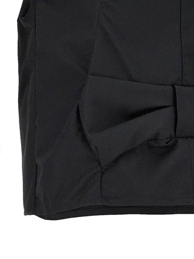 Junya Watanabe Draped Back Top With Bow And Pearls In Black