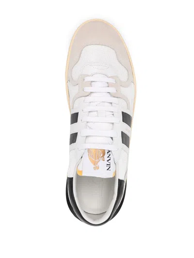 Shop Lanvin Paneled Sneakers In White