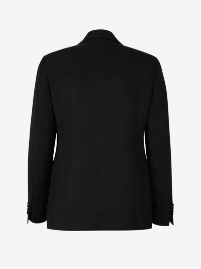 Shop Lardini Plain Viscose Blazer In Black