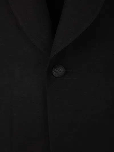 Shop Lardini Plain Viscose Blazer In Black