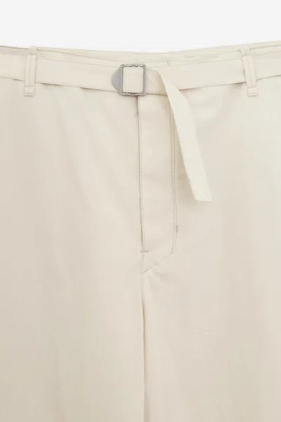 Shop Lemaire Pants In Ecru