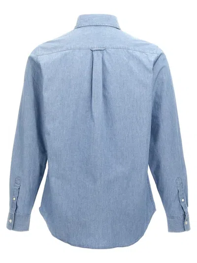 Shop Maison Kitsuné 'fox Head Classic' Shirt In Blue