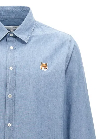 Shop Maison Kitsuné 'fox Head Classic' Shirt In Blue