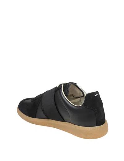 Shop Maison Margiela Suede And Fabric Sneakers In Black