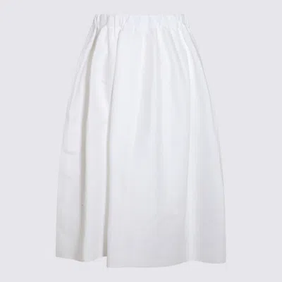 Shop Marni White Cotton Skirt In Lily White