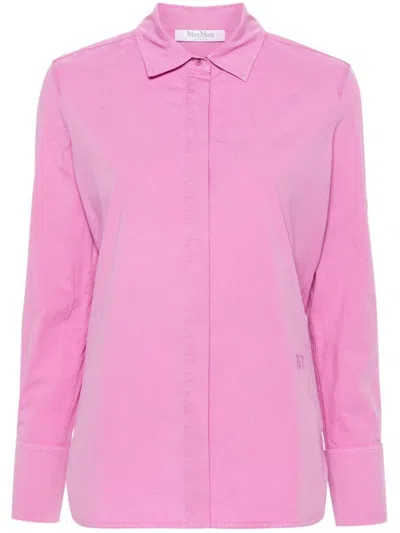 Shop Max Mara Cotton Shirt In Lilac