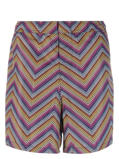 Missoni Zig-zag Patterned Stripe Swim Shorts In Multicolour