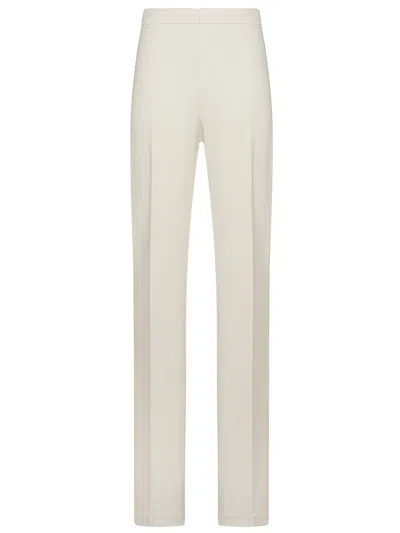 Shop Pinko Hulka Trousers In Viscose Blend With Pressed Crease In Cream