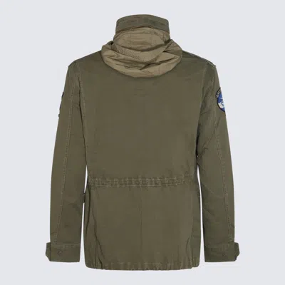 Shop Polo Ralph Lauren Green Cotton Casual Jacket In Olive Mountain W/ Patches