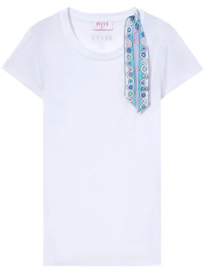 Shop Pucci Cotton Blend T-shirt In White