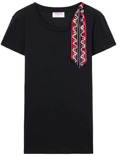 Shop Pucci Cotton Blend T-shirt In Black