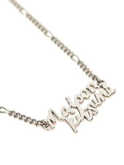 Shop Maison Kitsuné 'lettering' Necklace In Silver