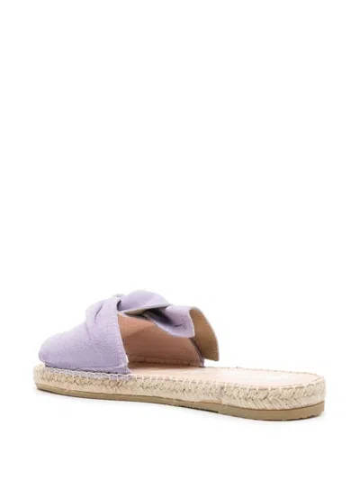 Shop Manebi Manebí Hamptons Knot-detail Suede Sandals In Lilac