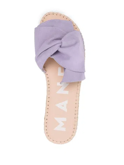 Shop Manebi Manebí Hamptons Knot-detail Suede Sandals In Lilac