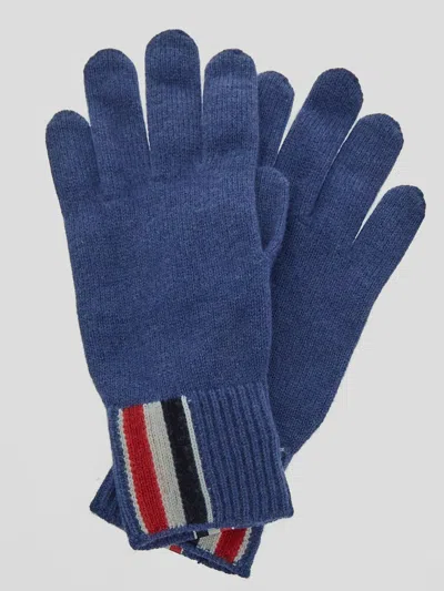 Shop Thom Browne Thome Knit Gloves In Darkblue