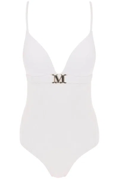 Shop Max Mara One-piece Swimsuit With Cup In Bianco