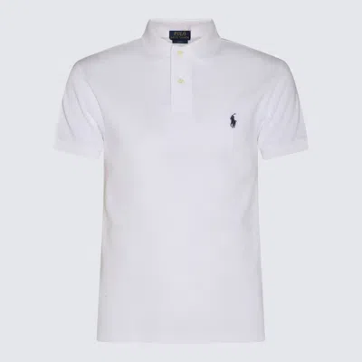 Shop Polo Ralph Lauren White And Blue Cotton Polo Shirt