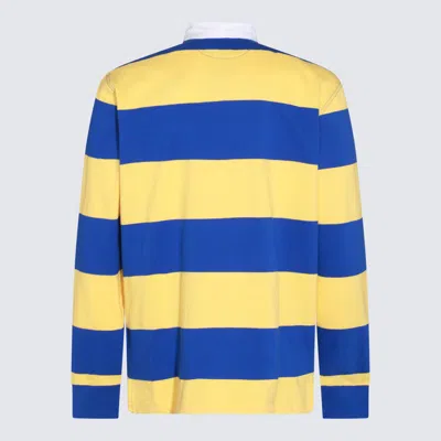 Shop Polo Ralph Lauren Yellow And Blue Cotton Polo Shirt In Chrome Yellow/cruise Royal