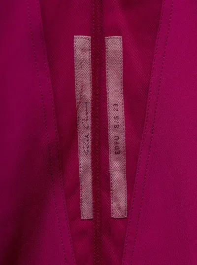 Shop Rick Owens 'babel' Fuchsia Kaftan With Plunging Neckline And Mesh Panelling In Acetate Woman In Fuxia