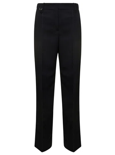 Shop Jacquemus 'le Pantalon Cordao' Black Pants With Pressed Pleats In Wool Woman