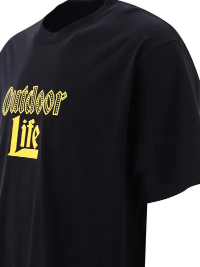 Shop Stockholm Surfboard Club "outdoor Life" T-shirt In Black