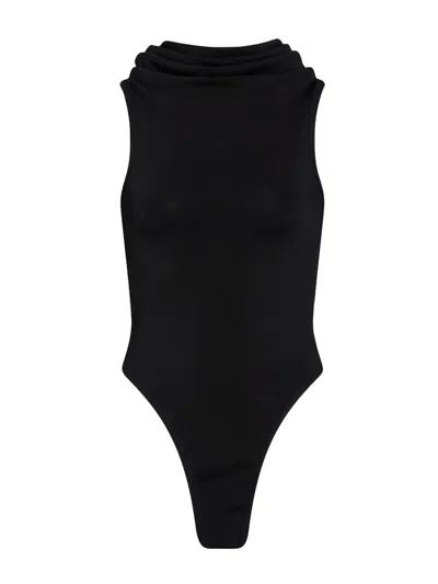 Shop Alaïa Stretch Hooded Bodysuit Clothing In Black