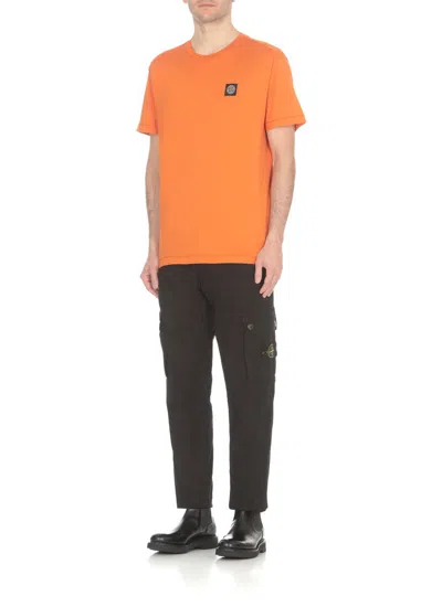 Shop Stone Island T-shirts And Polos Orange