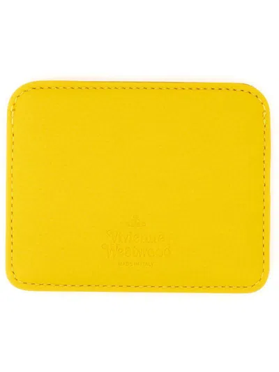 Shop Vivienne Westwood Half Moon Card Holder In Yellow