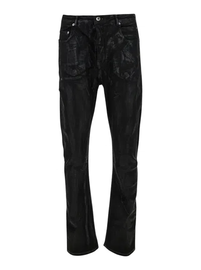 Shop Rick Owens Drkshdw Black Low Waist Jeans In Cotton Blend Man