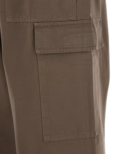 Shop Rick Owens Drkshdw Brown Cargo Trousers In Cotton Man In Beige