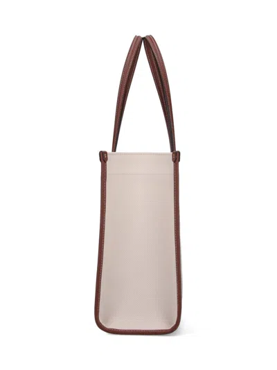 Shop Burberry Pocket Small Shopping Bag In White