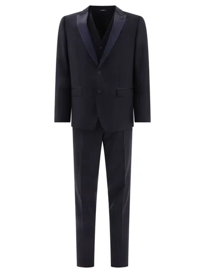 Shop Dolce & Gabbana Three-piece Suit In Blue