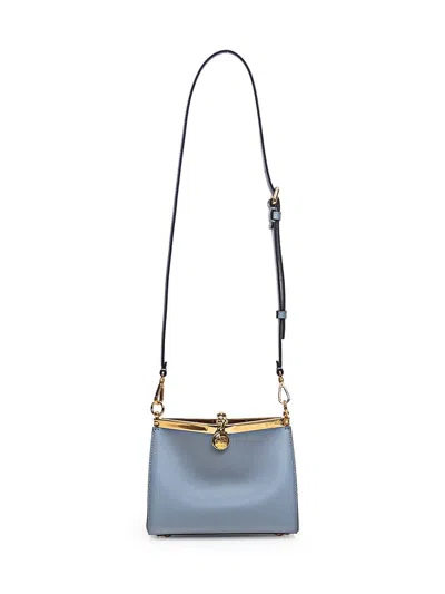 Shop Etro Vela Piccola Leather Shoulder Bag In Blue