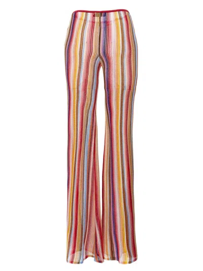 Shop Missoni Knitted Trousers In Multicolour