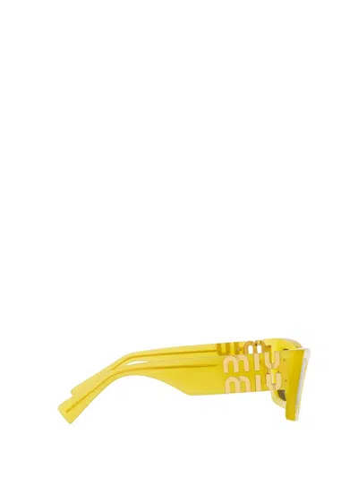 Shop Miu Miu Eyewear Sunglasses In Ananas Opal