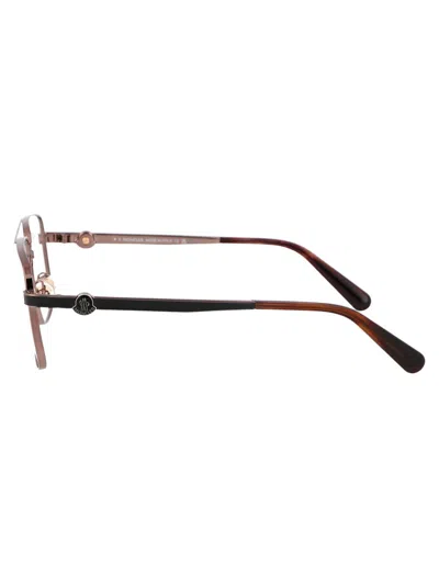Moncler Ml5178 Glasses In 036 Bronzo Scuro Lucido