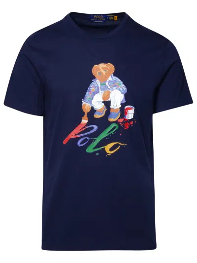 Shop Polo Ralph Lauren Blue Cotton T-shirt In Navy