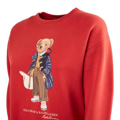 Shop Ralph Lauren Polo Bear Crewneck Sweatshirt Red