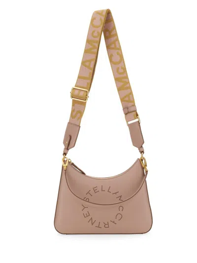 Shop Stella Mccartney Small Shoulder Bag With Logo In Pink