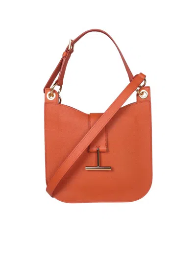 Shop Tom Ford Small Shoulder Bag "tara" In Orange